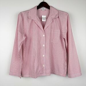 J. Crew Long Sleeve Striped Cotton Poplin Pajama Top Size S NWT